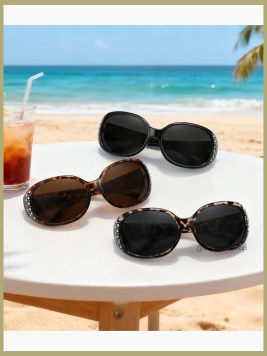 Retro Polarized Sunglasses Rhinestone Cateye Classic UV Protection Driving